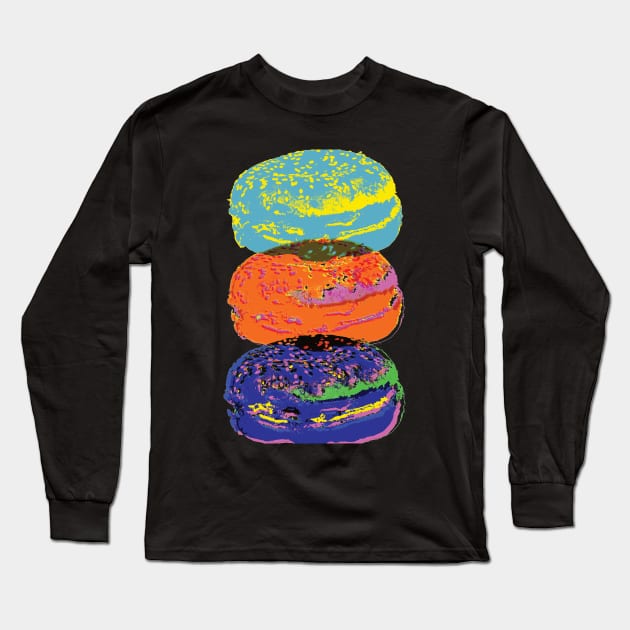 Trashy Pop Art Burgers Long Sleeve T-Shirt by DANPUBLIC